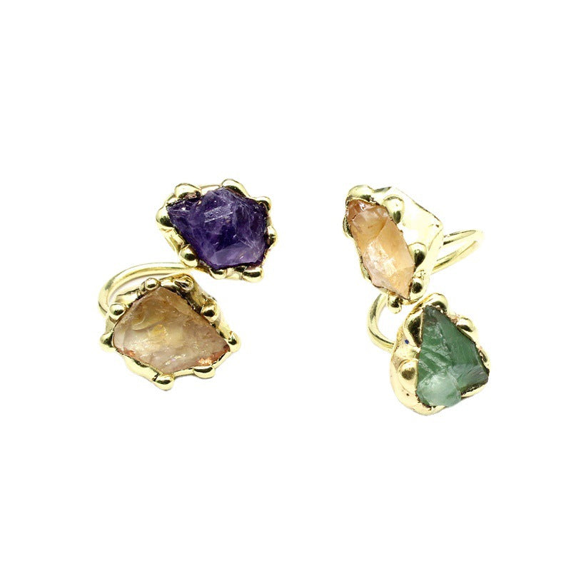 Wholesale natural stone fashion crystal stone ring