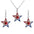 Wholesale American Independence Day five-pointed star inlaid zircon pendant necklace earrings