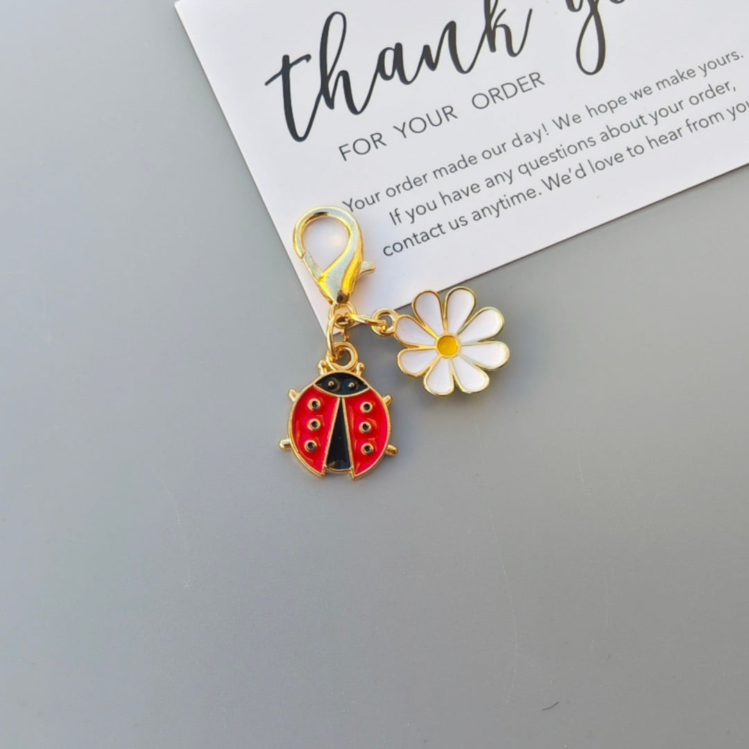 Wholesale Alloy Cartoon Bee Ladybug Keychain Pendant Bag Charm Gift Accessory