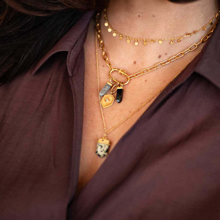 Wholesale Stainless Steel Sun and Moon Zircon DIY Small Pendant Necklace Bracelet