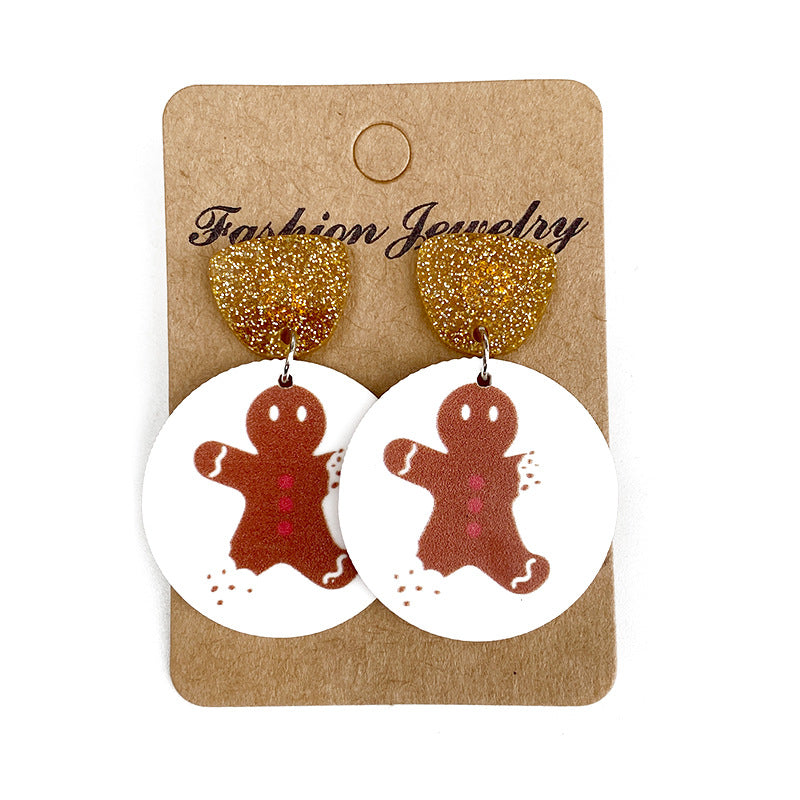 Wholesale Christmas Cookies Acrylic Earrings ACC-ES-XinChuan049