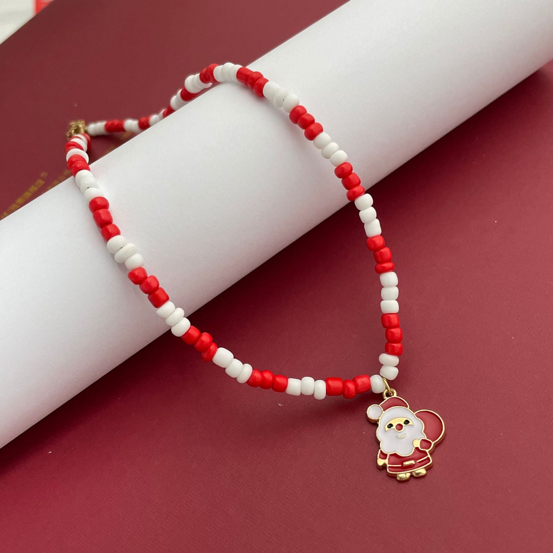 Wholesale Christmas acrylic rice beads necklace