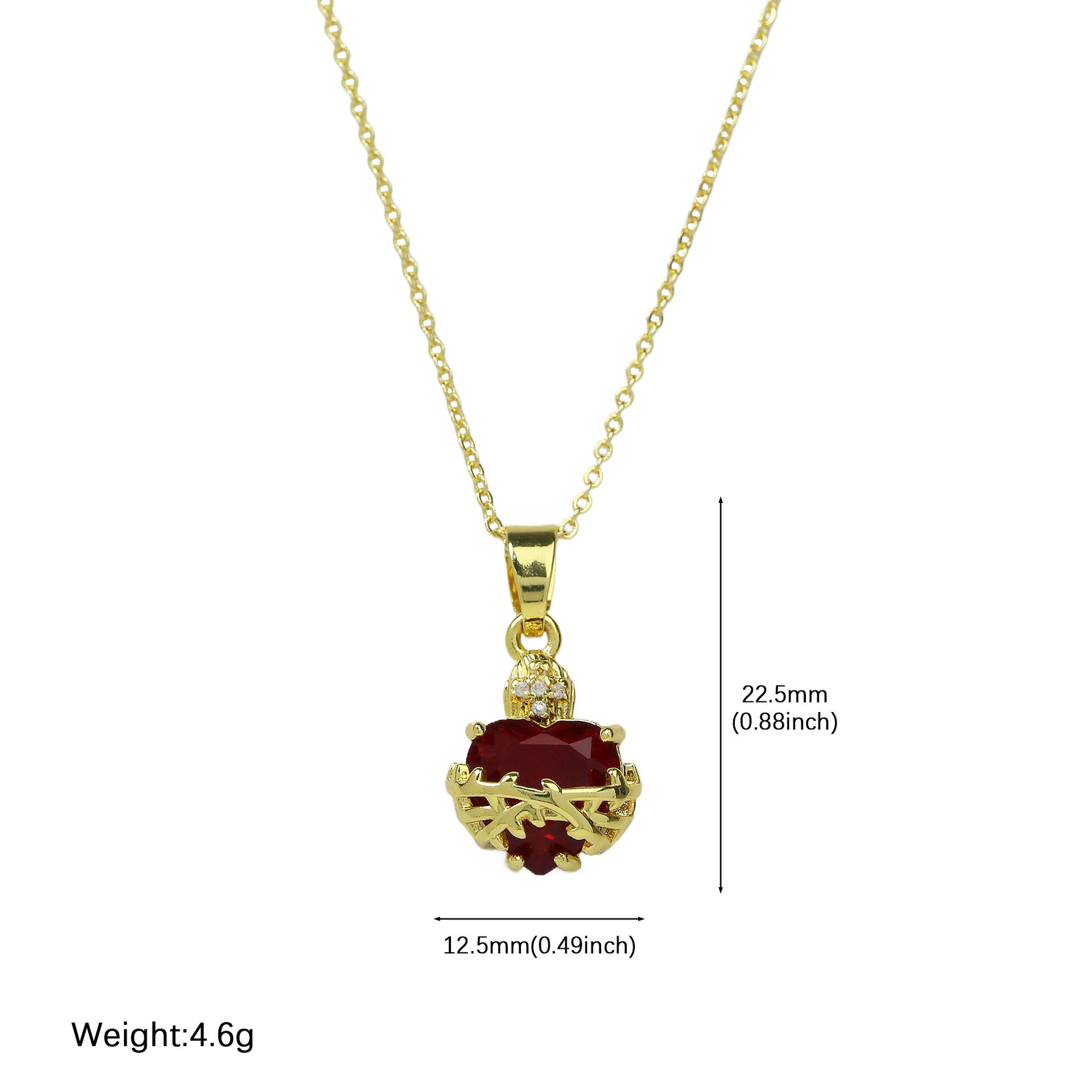 Wholesale  fashion brass red heart heart-shaped sacred heart lady pendant clavicle chain