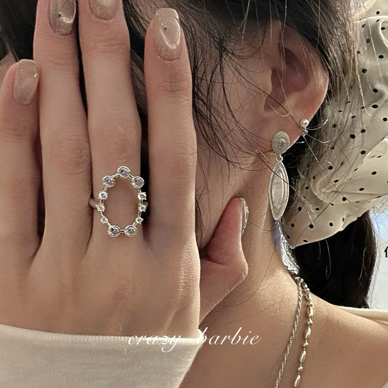 Wholesale  Diamond-encrusted Oval Ring etro Ring