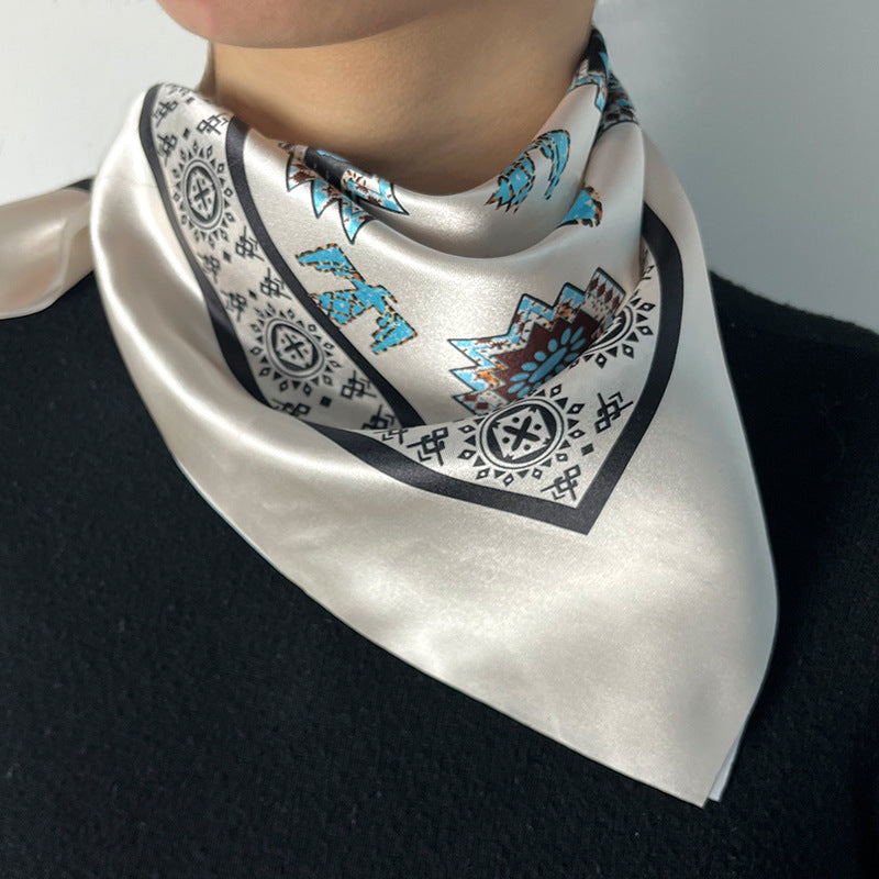 Wholesale Western Element Thunderbird Pattern Printed Square Scarf