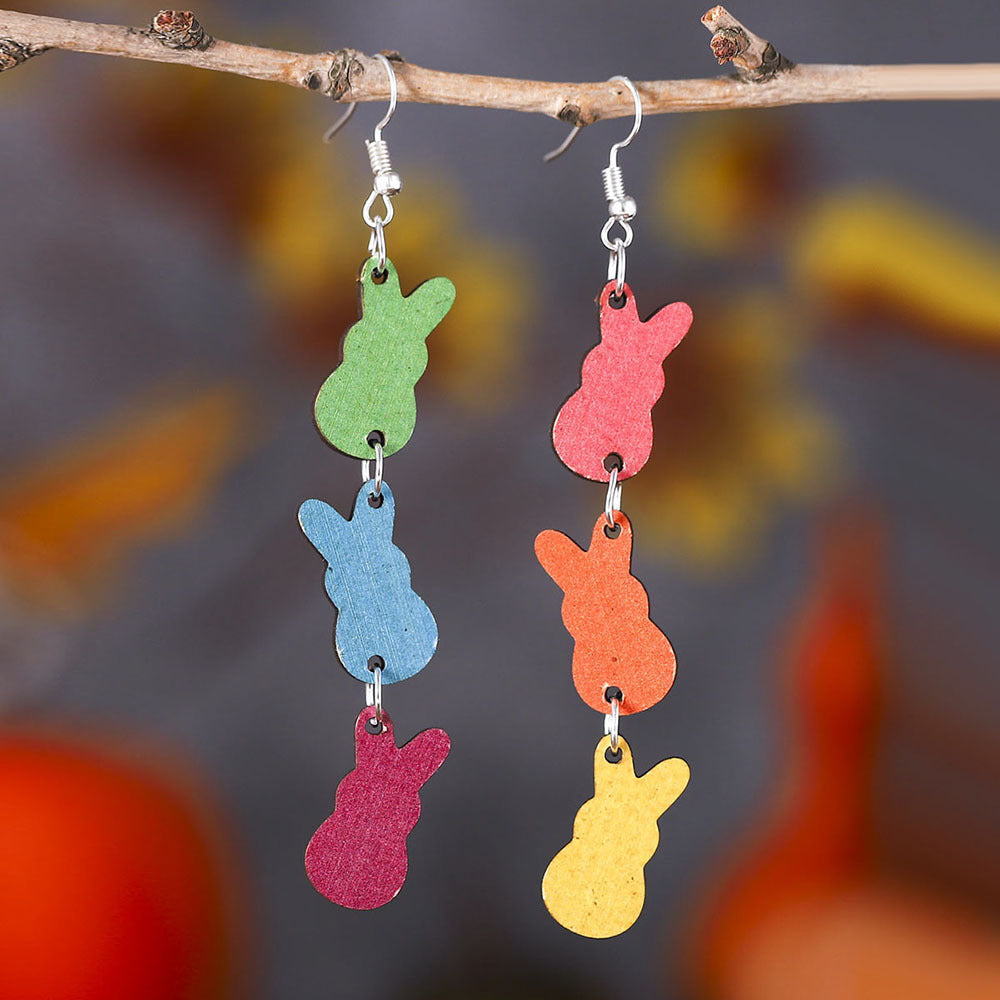 Wholesale Easter Colorful Bunny Stitching Earrings ACC-ES-ChuLian120
