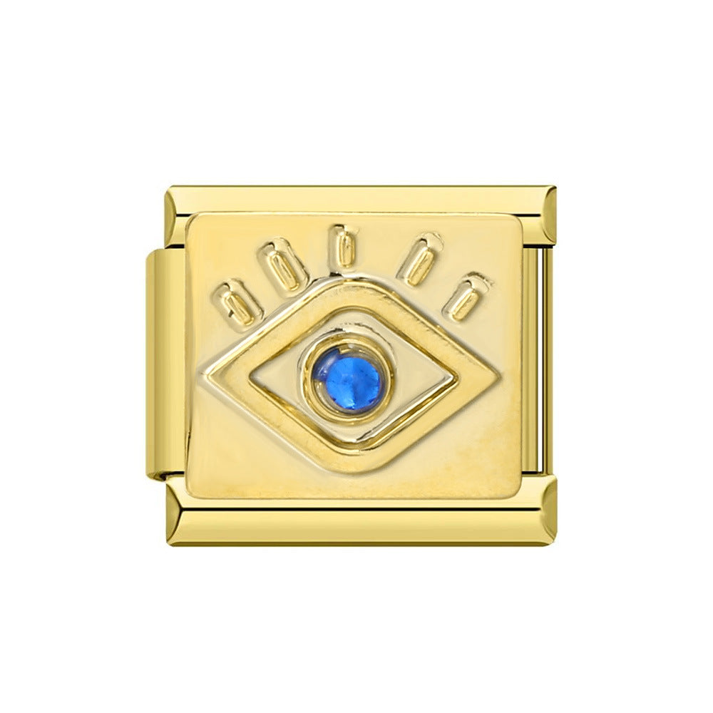 Wholesale Italian Charm Bracelet 9mm DIY Splicing Removable Devil Eye Stainless Steel Composable Bracelet