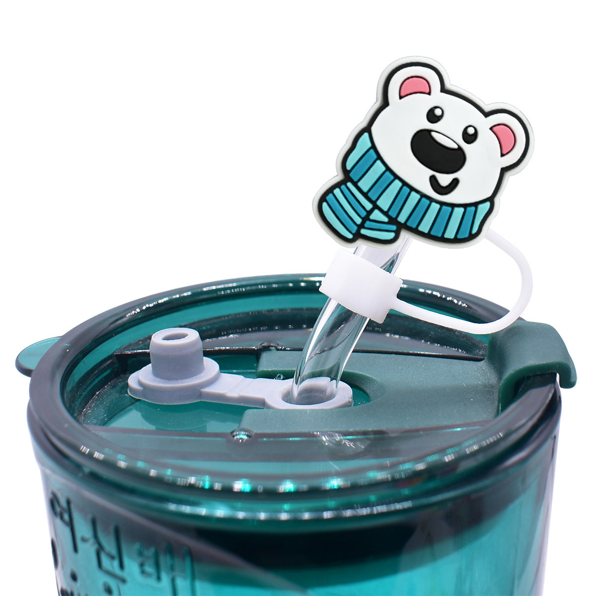 Wholesale Random 100pcs Winter Series 10mm PVC Soft Straw Tube Cap ACC-SCR-RYY081