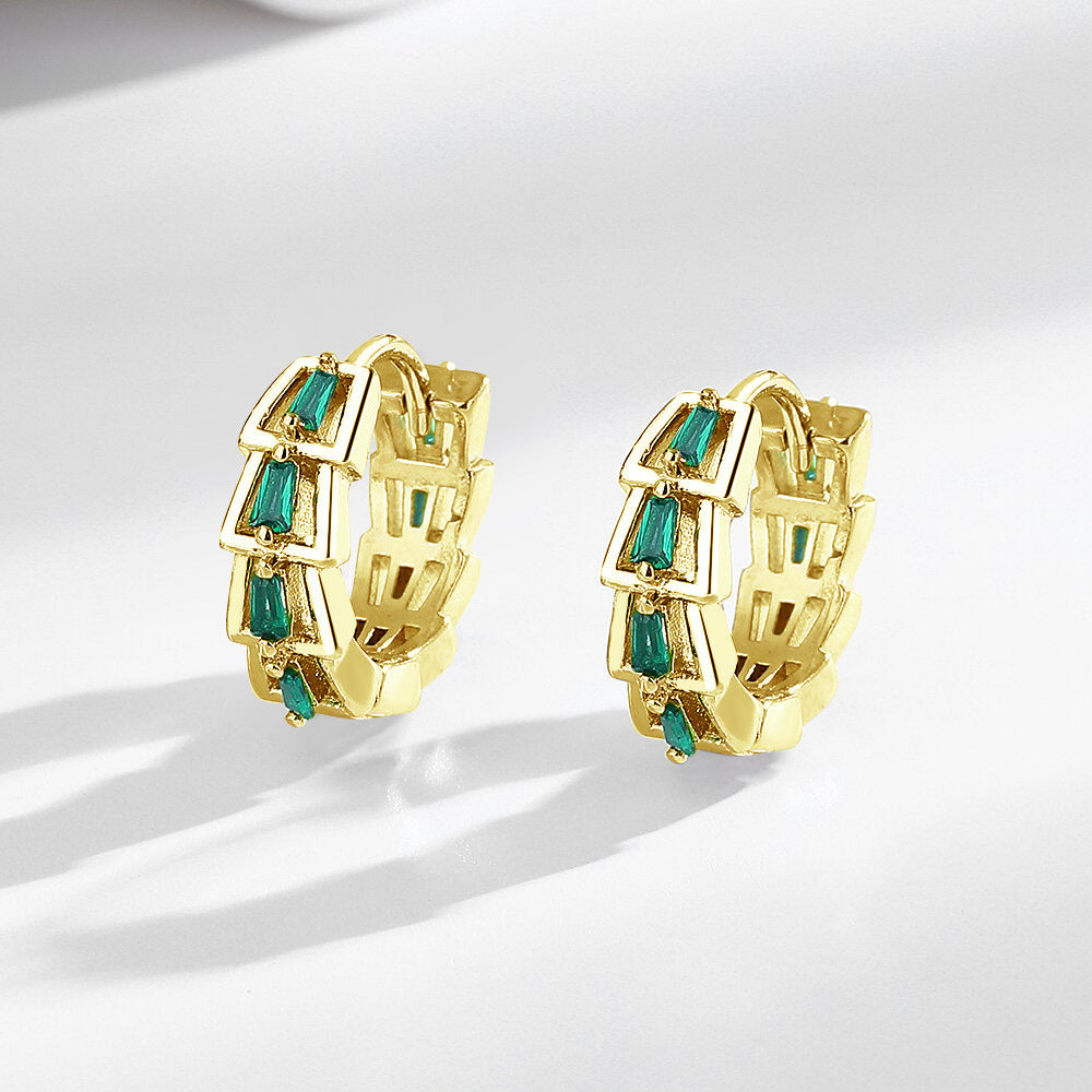 Wholesale Copper and green zircon earrings