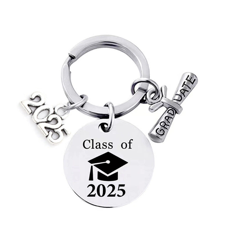 Wholesale graduation season stainless steel keychain