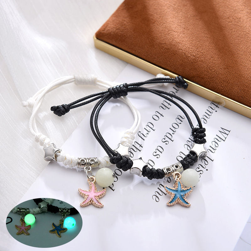 Wholesale Alloy Electroplated Resin Luminous Star Bracelet Glow In The Dark Trendy Everyday Fashion Accessory For Women And Teens