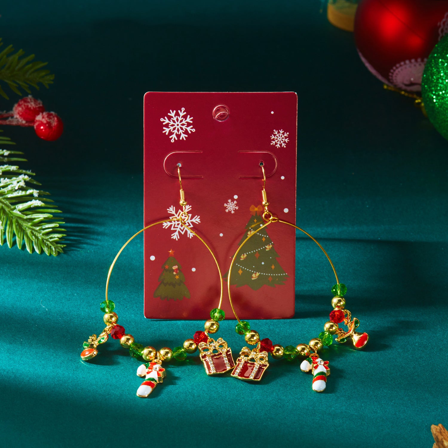 Wholesale Christmas tree snowman elk earrings