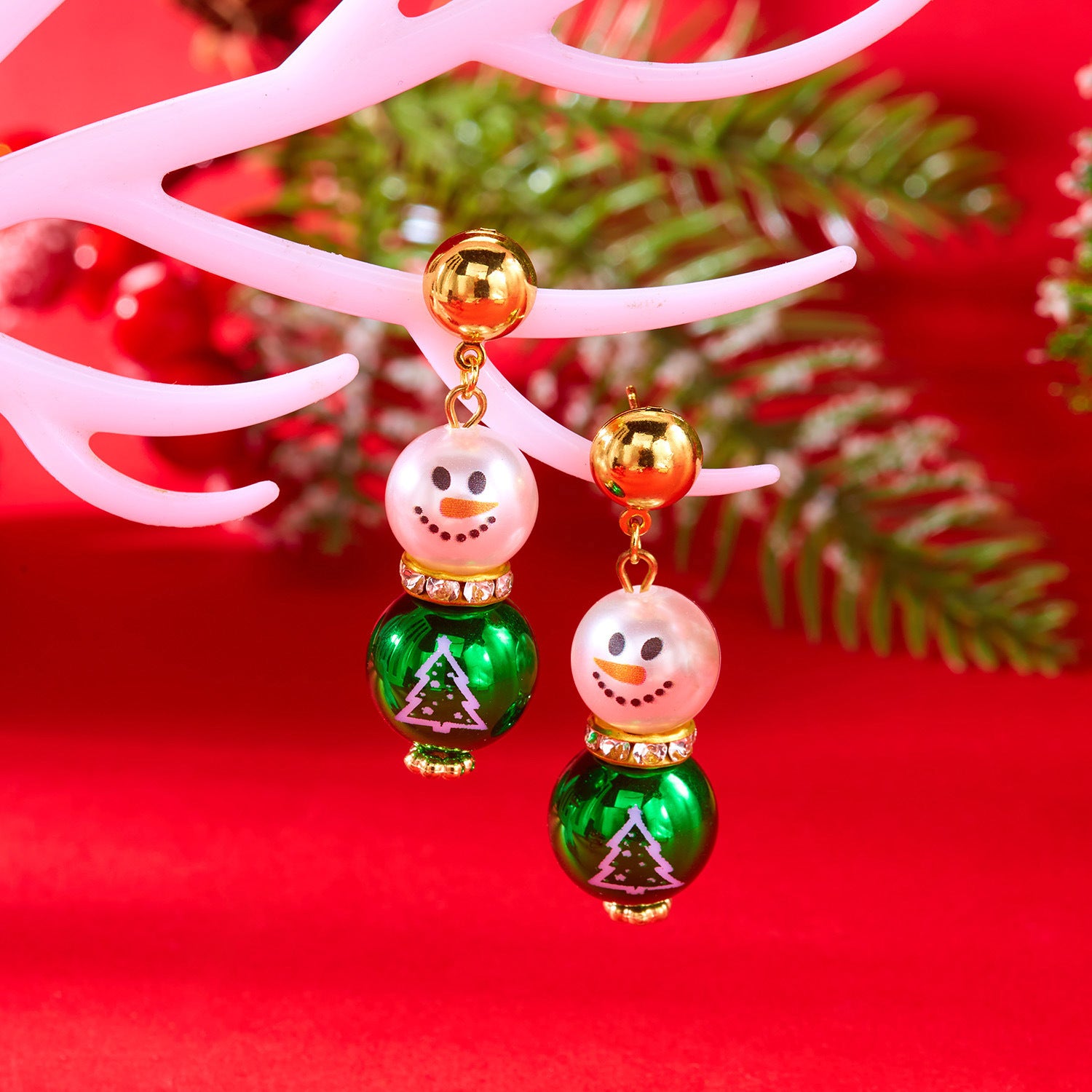 Wholesale Christmas hat snowman earrings