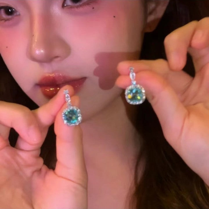Wholesale Alloy Electroplated Hollow Zircon Stud Earrings Geometric Design Party Jewelry Gift for Women