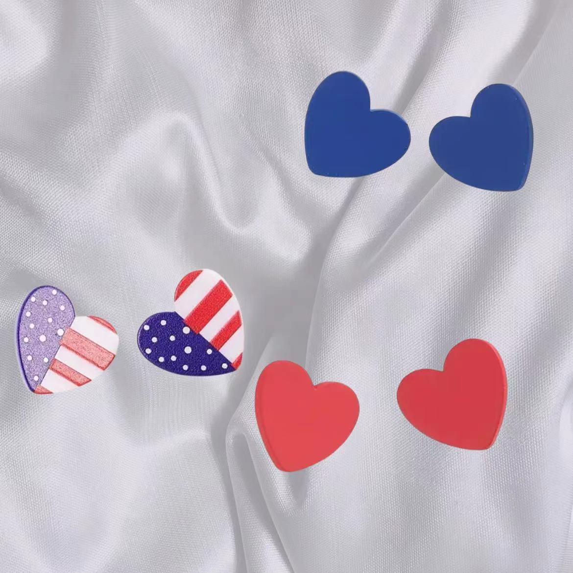 Wholesale American Independence Day flag acrylic earrings suit