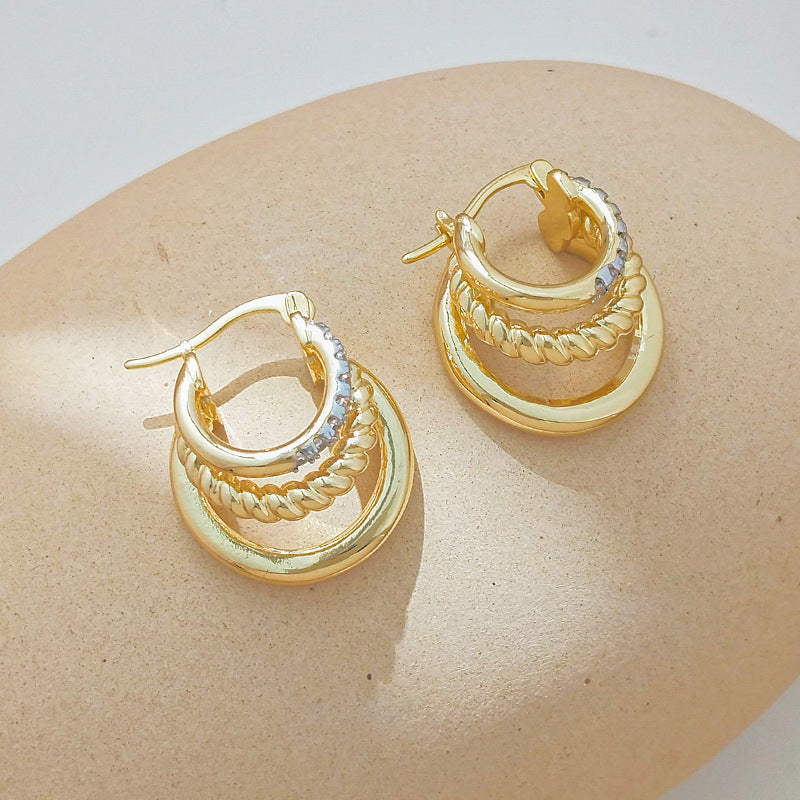 Wholesale Pearl Earrings  Silver Needle Copper Plated Gold Earrings