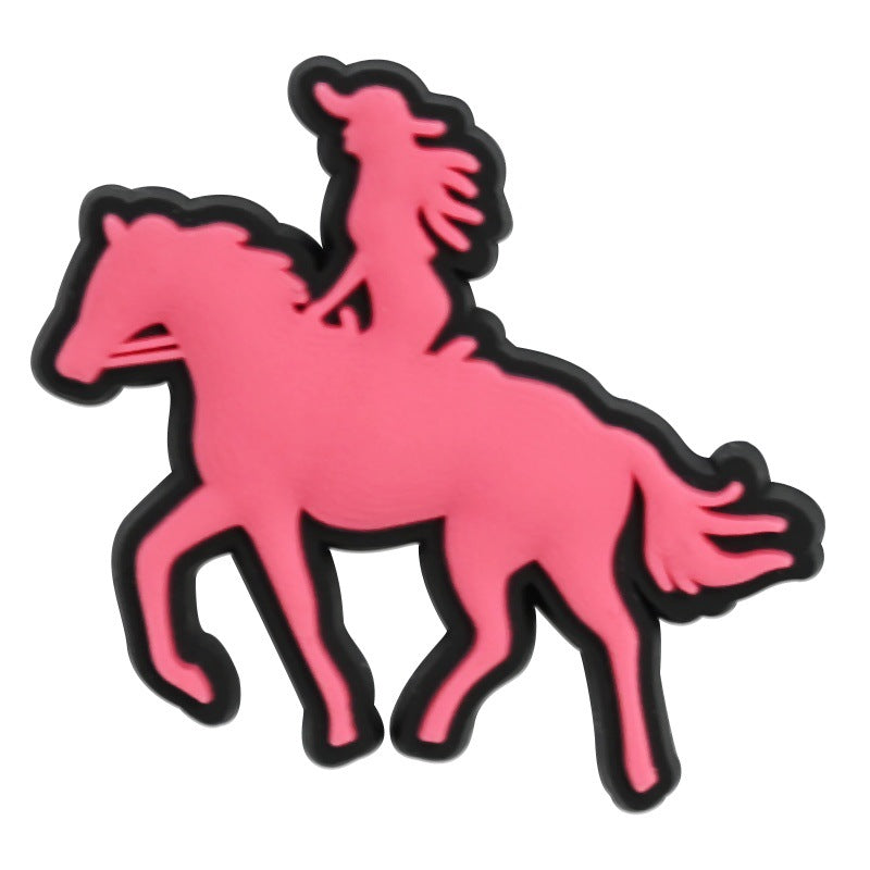 Wholesale Chic Pink Cowgirl Shoe Charms PVC Soft Rubber DIY Garden Shoe Decor