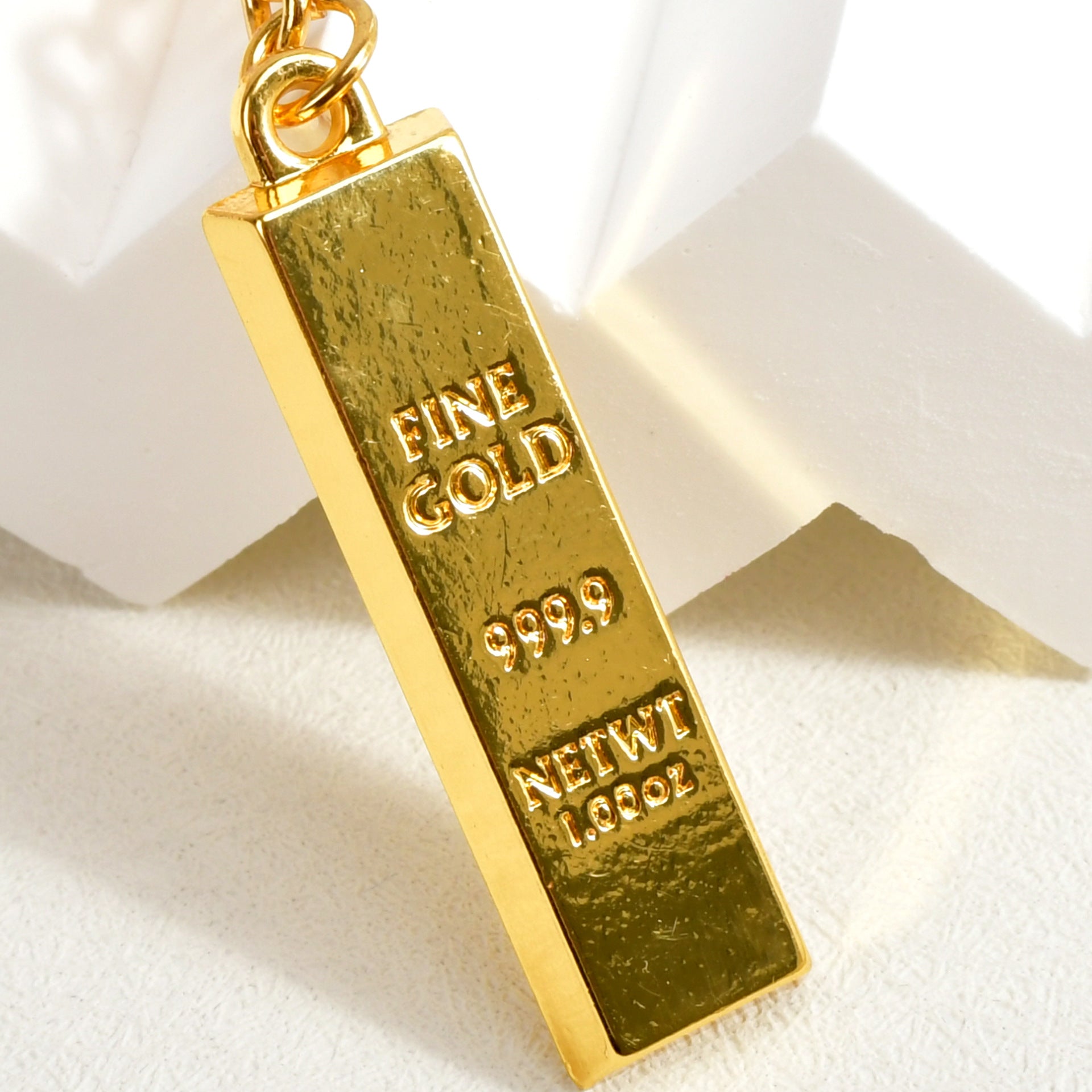 Wholesale metal gold key chain  mini gold bar keychains