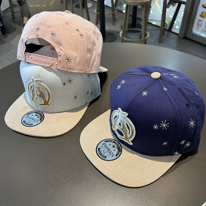 Wholesale Flat Hat  Hip Hop Hat  A Letter All-match Baseball Cap