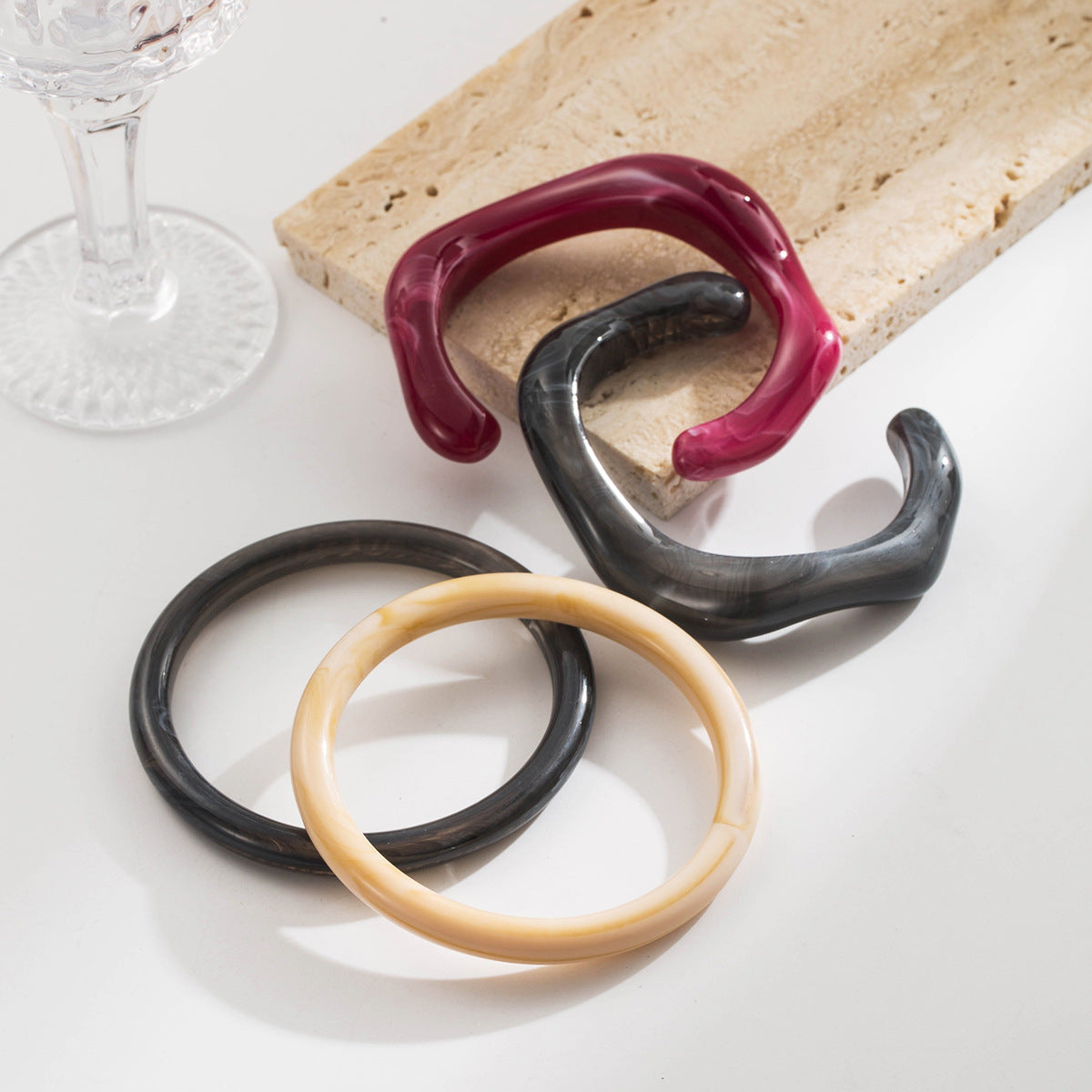 Wholesale irregular geometric open bracelet retro simple personality acrylic bracelet