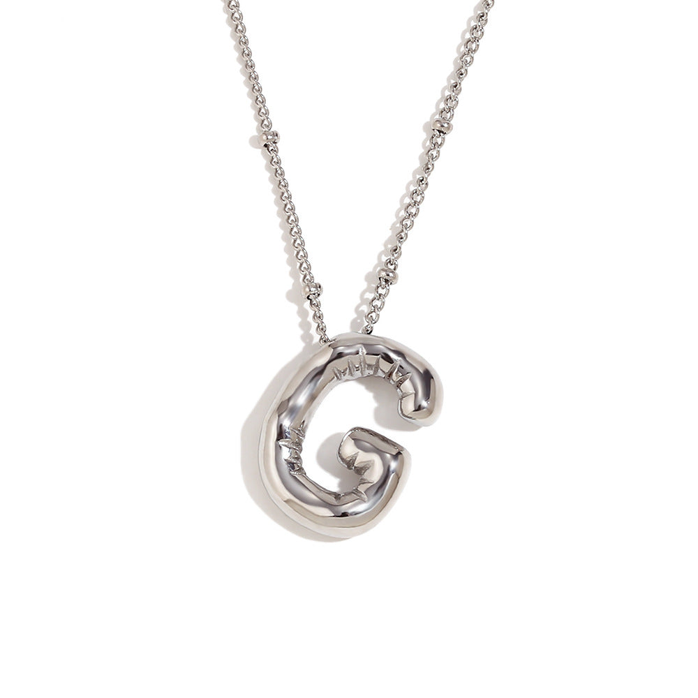 Wholesale Stainless Steel Plated 18K Gold Lettered Pendant Necklace ACC-NE-Mengj002