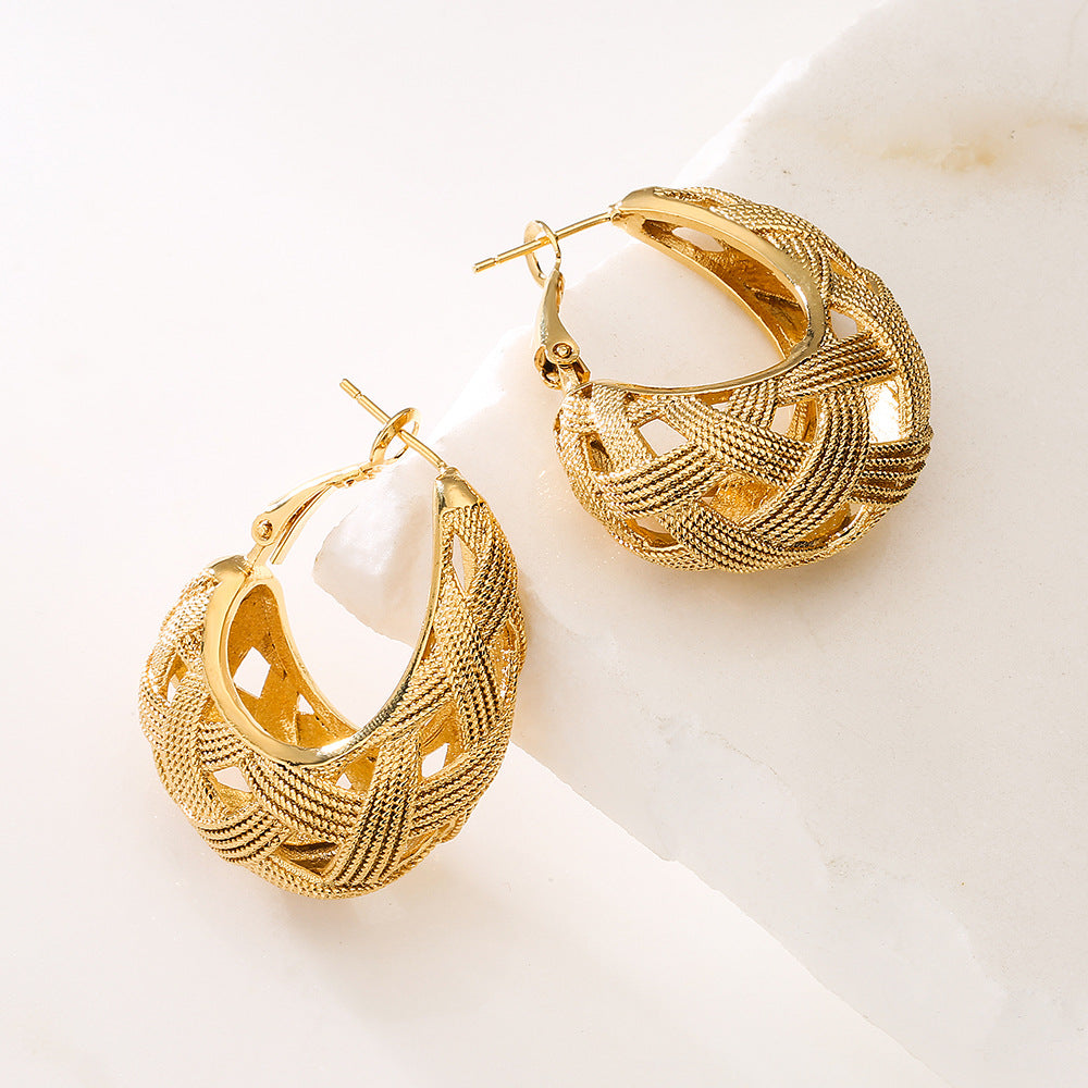 Wholesale copper plated real gold earrings