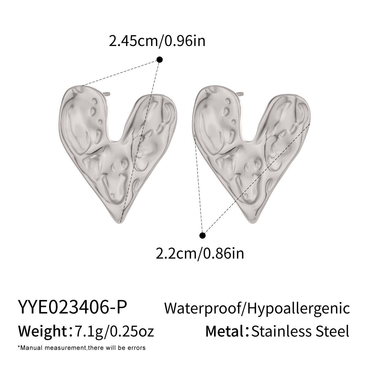 Wholesale Stylish Heart-Shaped Earrings Set PVD Stainless Steel 18K Gold Tone Fashion Accessory for Gift