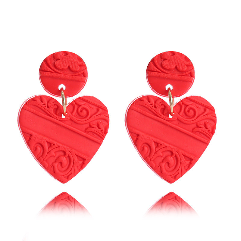 Wholesale Valentine's Day Supply Soft Pottery  Love Earrings