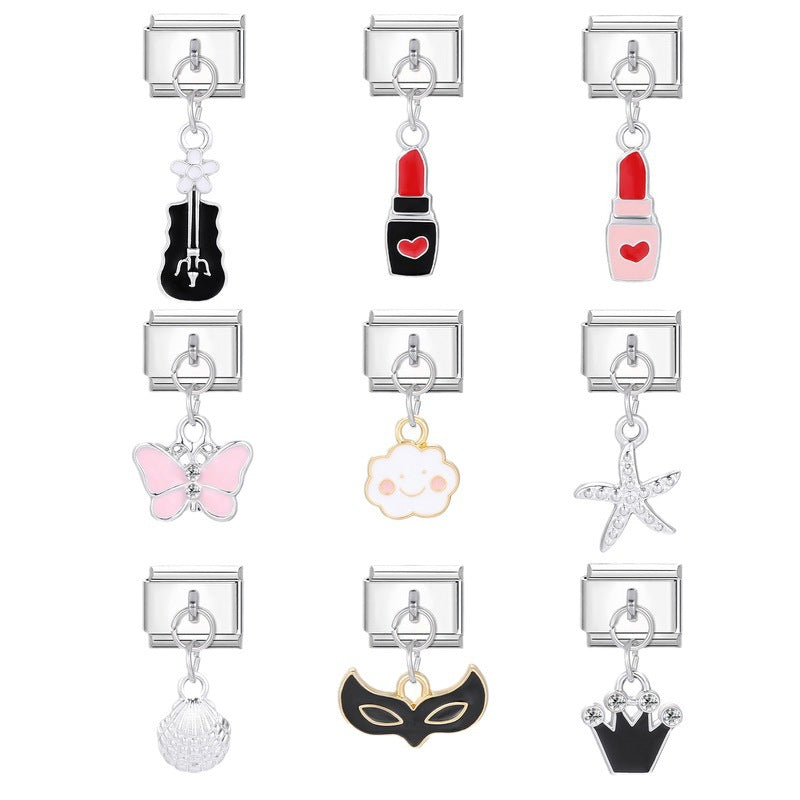 Wholesale Italian Beaded Bracelet 9mm DIY Splicing Removable Stainless Steel Combinable Bracelet