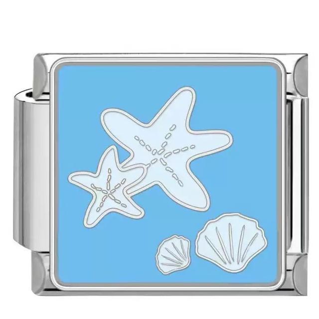 Wholesale Titanium Steel DIY Italian Charm Bracelet With Ocean Pattern Modular Design Fashion Accessory For Everyday Wear
