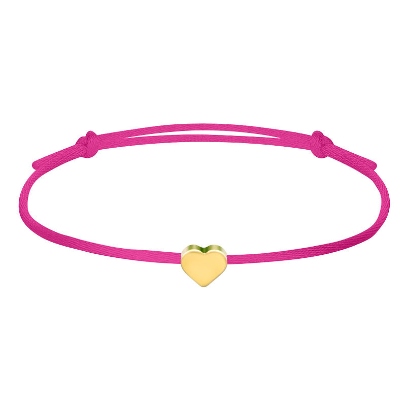 Wholesale Black And Gold Heart Bracelet Set Minimalist Pull Cord Rope Bracelets Everyday Wear Fashion Jewelry Accessory
