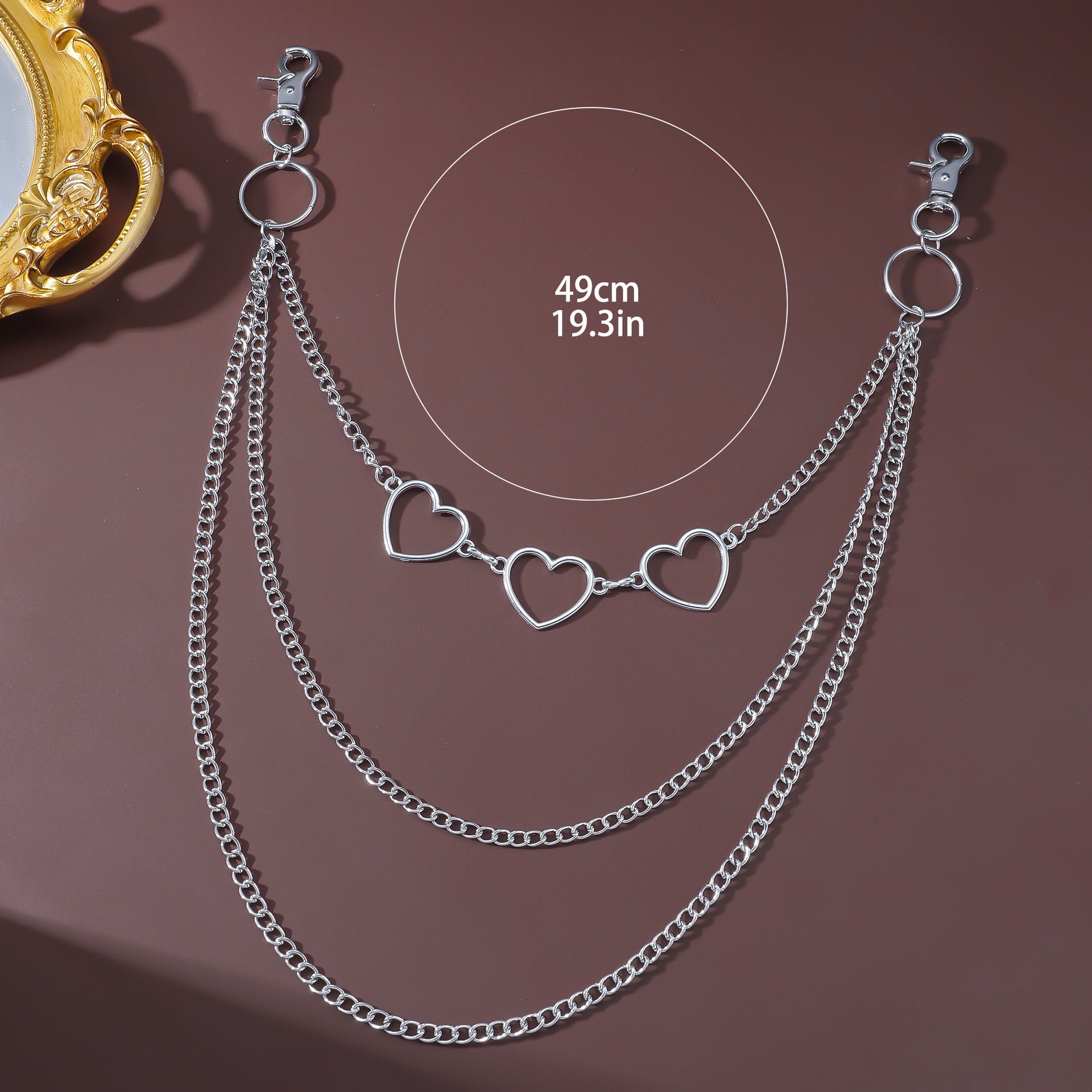 Wholesale Metal Thin Waist Chain Peach Heart Pants body jewelry
