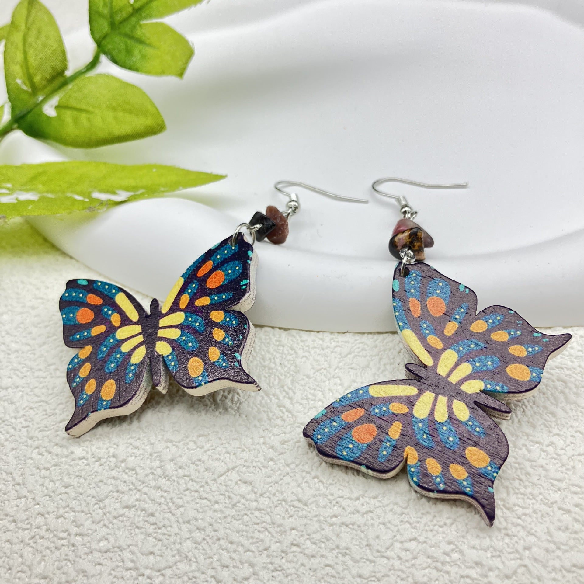 Wholesale Butterfly Wings Wood Earrings ACC-ES-FX038