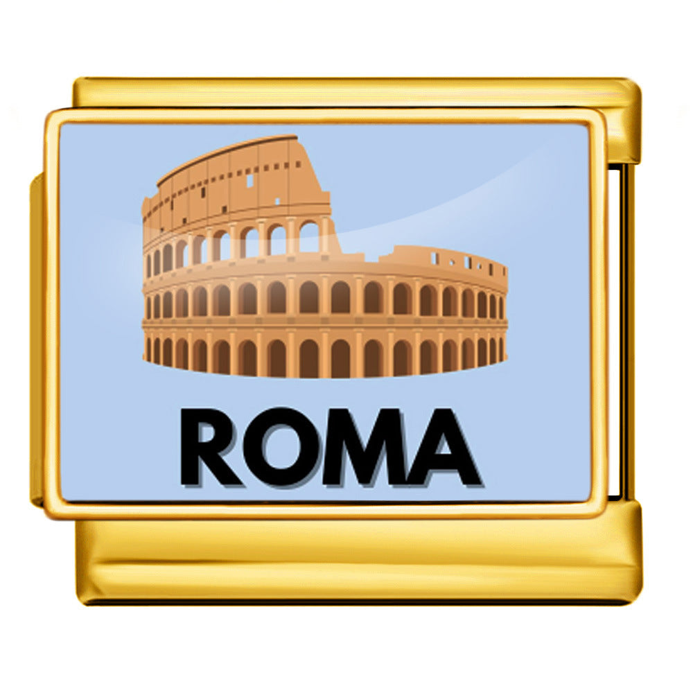 Wholesale Italian Charm Bracelet 9mm DIY  image style English landmark Creative Stainless Steel Composable Bracelet