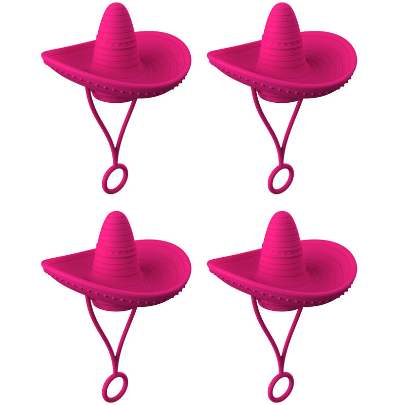 Wholesale Pointy Mexican Style Hat Silicone Straw Tube Cap 6-10mm Straw Decoration Straw Cover ACC-SCR-HuaYi002