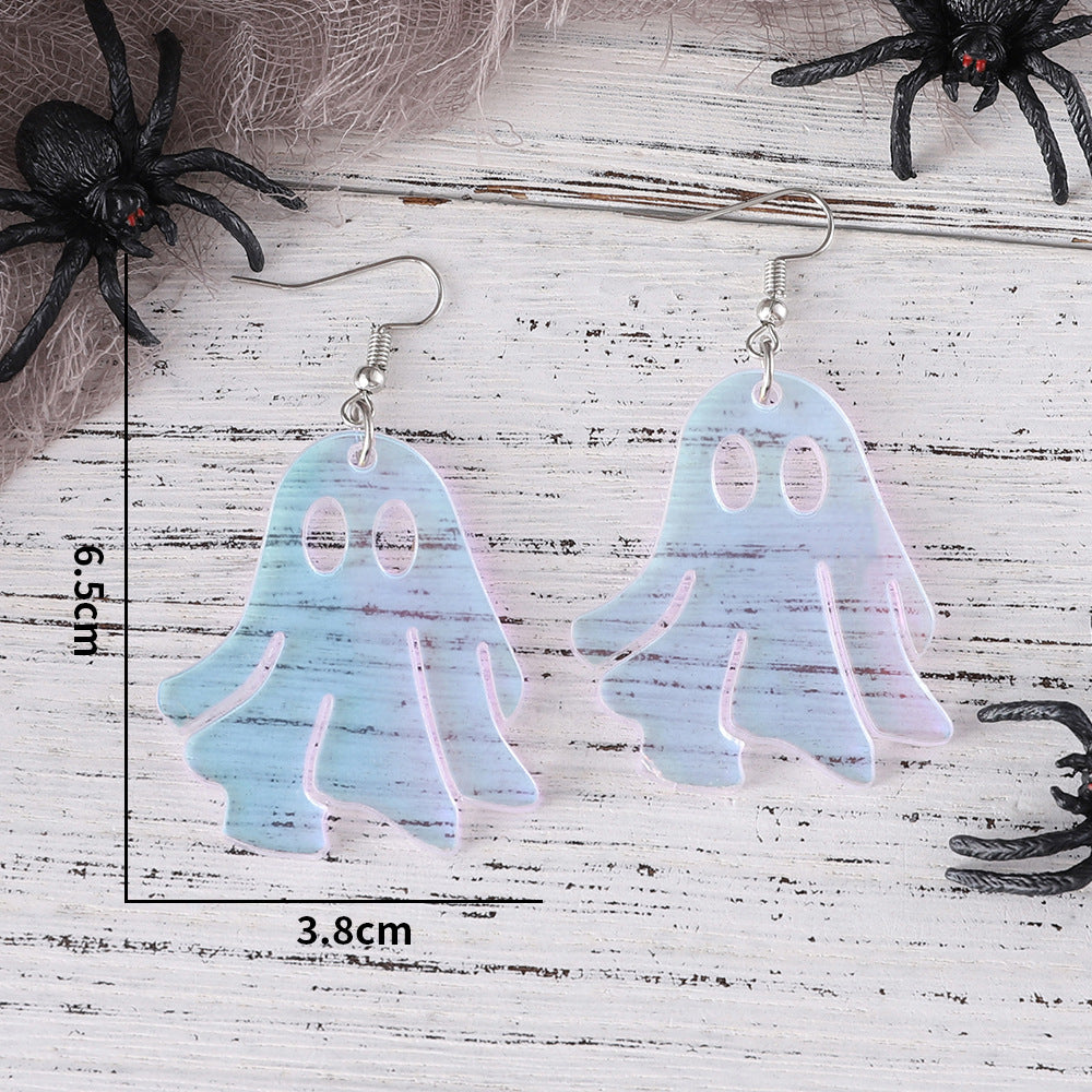 Wholesale Halloween Cute Ghost Ghost Funny Laser Acrylic Pendant Earrings