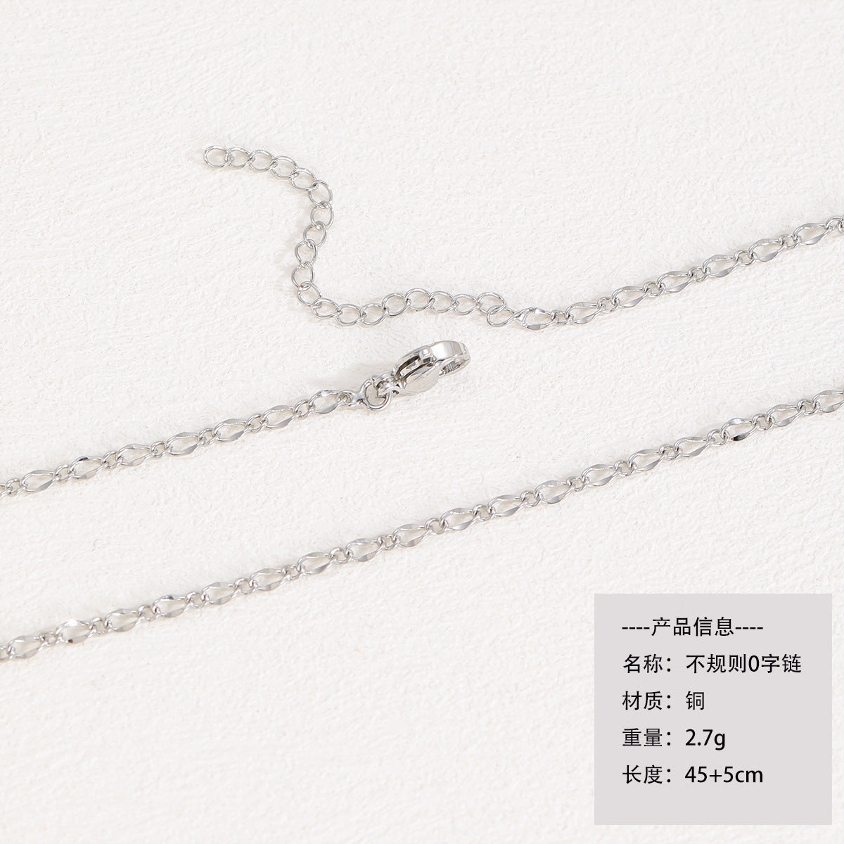 Wholesale Geometric Fashion Pendant Necklace Copper Electroplating Silver Chain