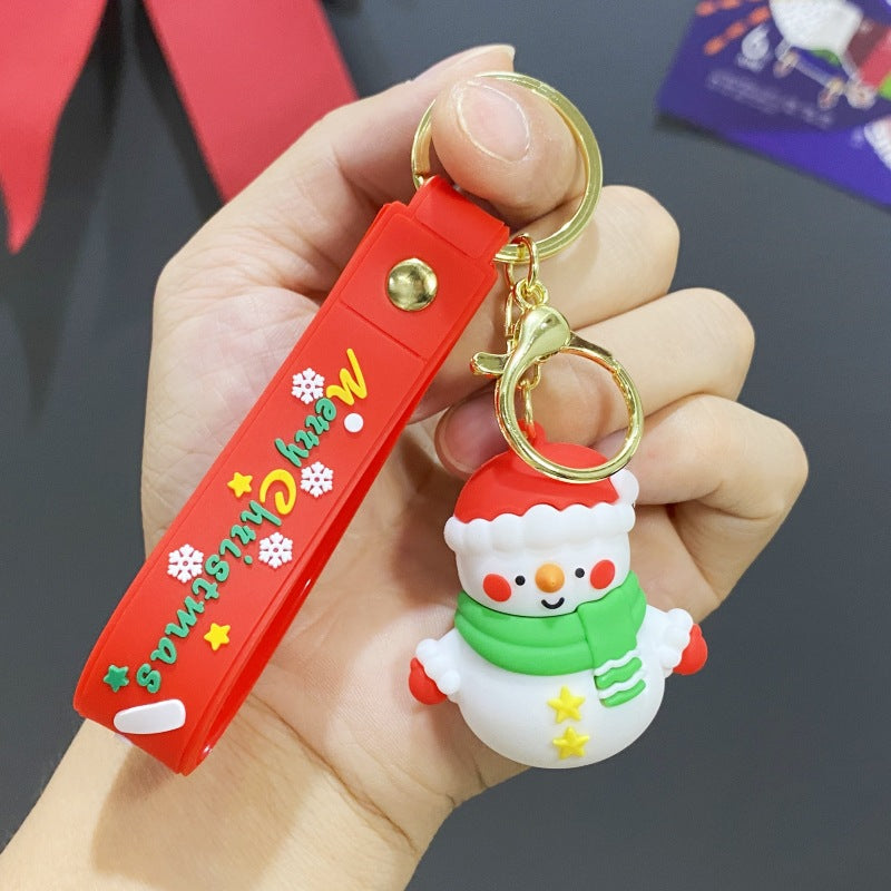 Wholesale PVC Soft Rubber Creative Christmas Old Man Christmas Tree Keychain ACC-KC-WuY002