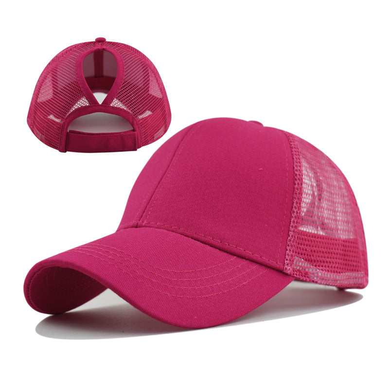 Wholesale Stylish Leopard Print Baseball Cap with Ponytail Hole,  Women' s Mesh Adjustable Hat