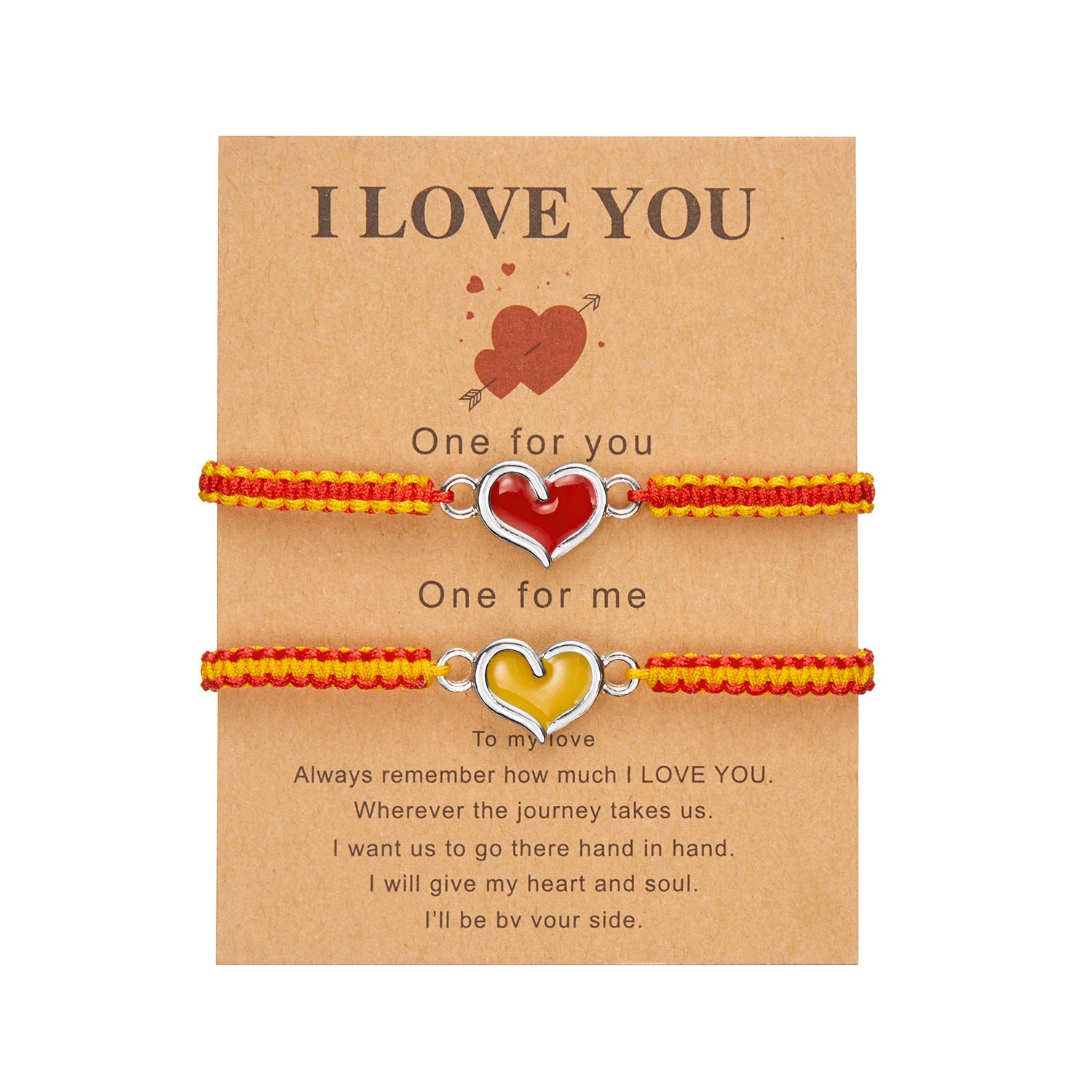 Wholesale  Dropping Oil Luminous Love Heart-shaped Woven Valentine's Day Bracelet