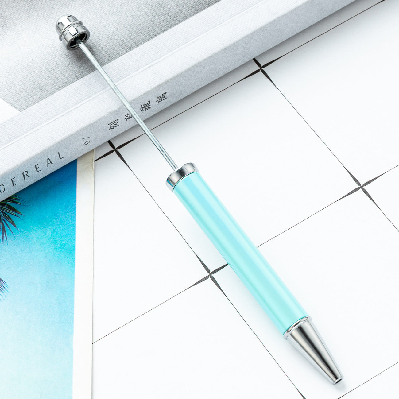 Wholesale Beadable Pens UV Electroplating Color Plastic DIY Beaded Pens Solid Color Pens