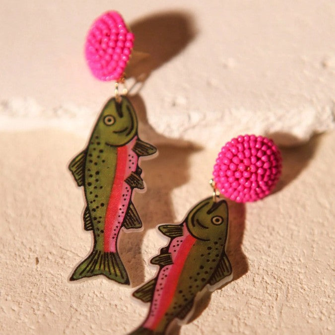 Wholesale Salted Fish Pendant Acrylic Earrings