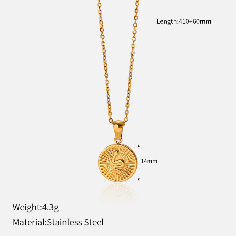 Wholesale Stainless Steel Pendant 18K Furnace Real Gold Necklace