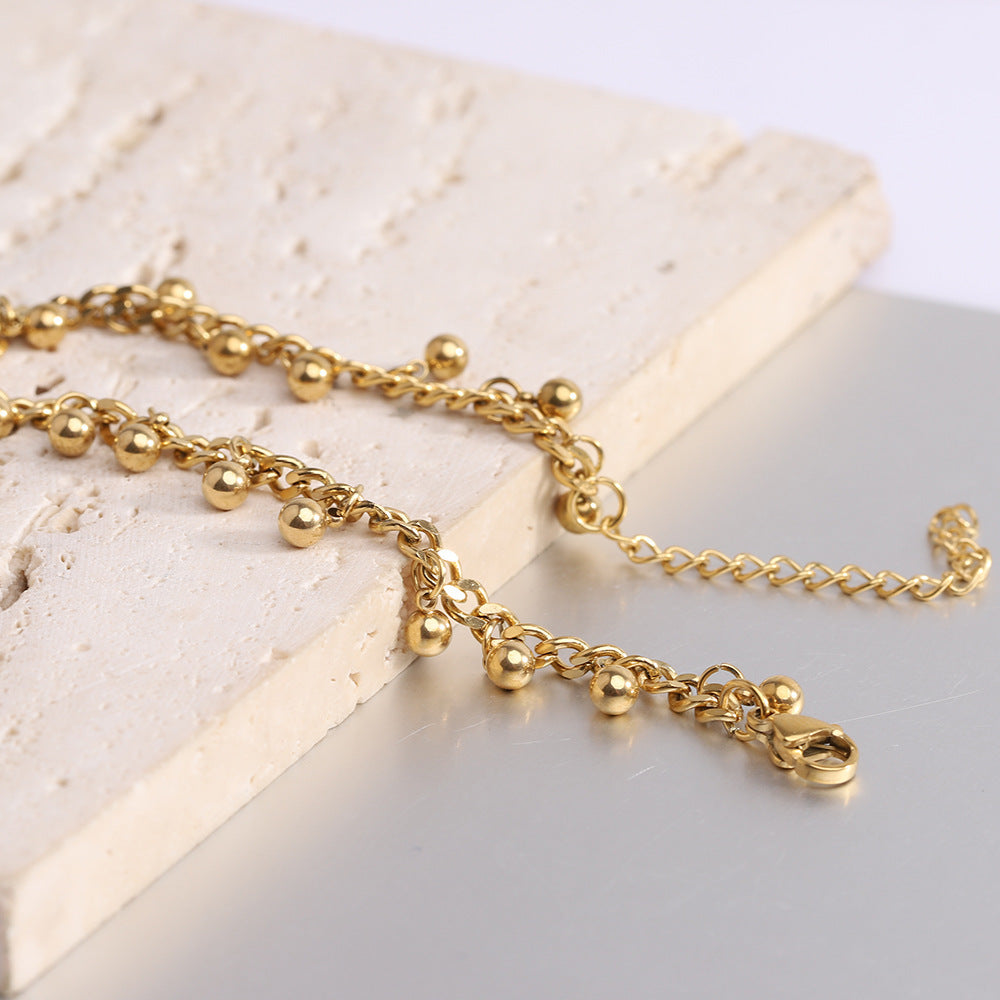 Wholesale  golden beads stainless steel bracelet