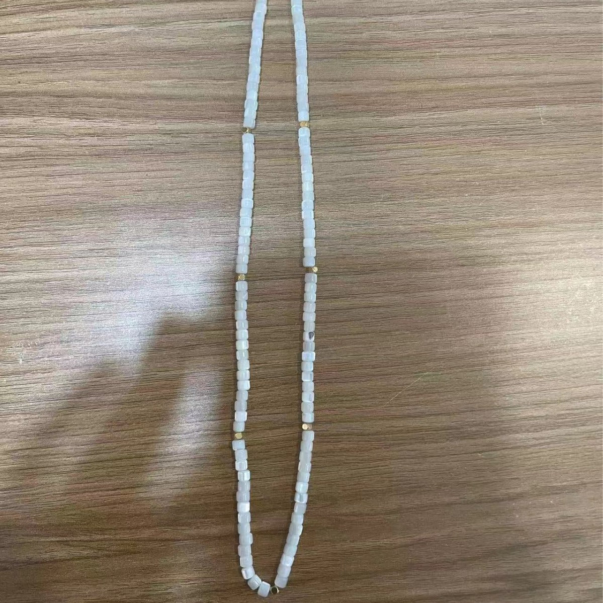 Wholesale natural white fritillary beaded necklace