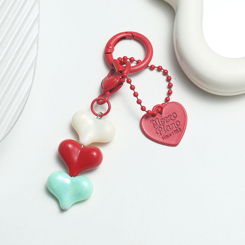 Wholesale Lake Blue Heart Charm Set - Resin Alloy DIY Jewelry Accessory for Bag Decoration