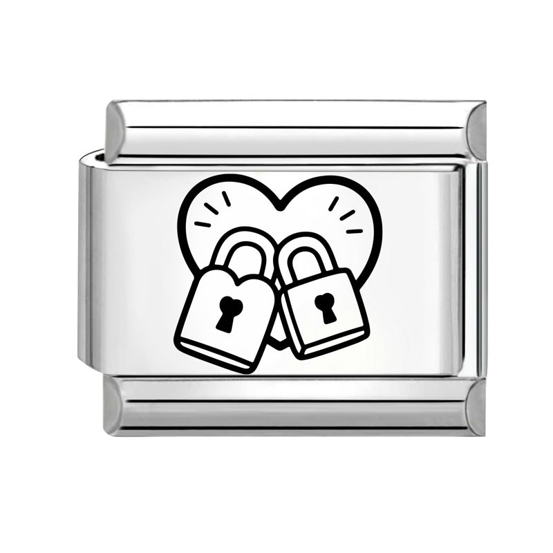 Wholesale 9mm Italian Charm Starter Bracelets DIY Black and white Creative Stainless Steel Composable Bracelet