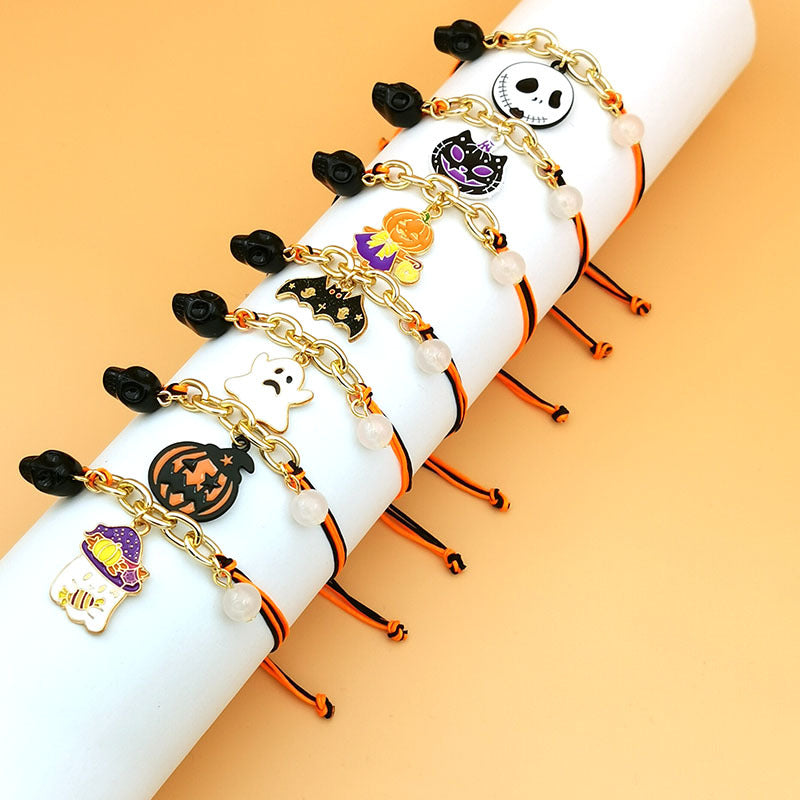Wholesale Halloween Skull Ghost Cat Pumpkin Luminous Bracelet ACC-BT-Haol006