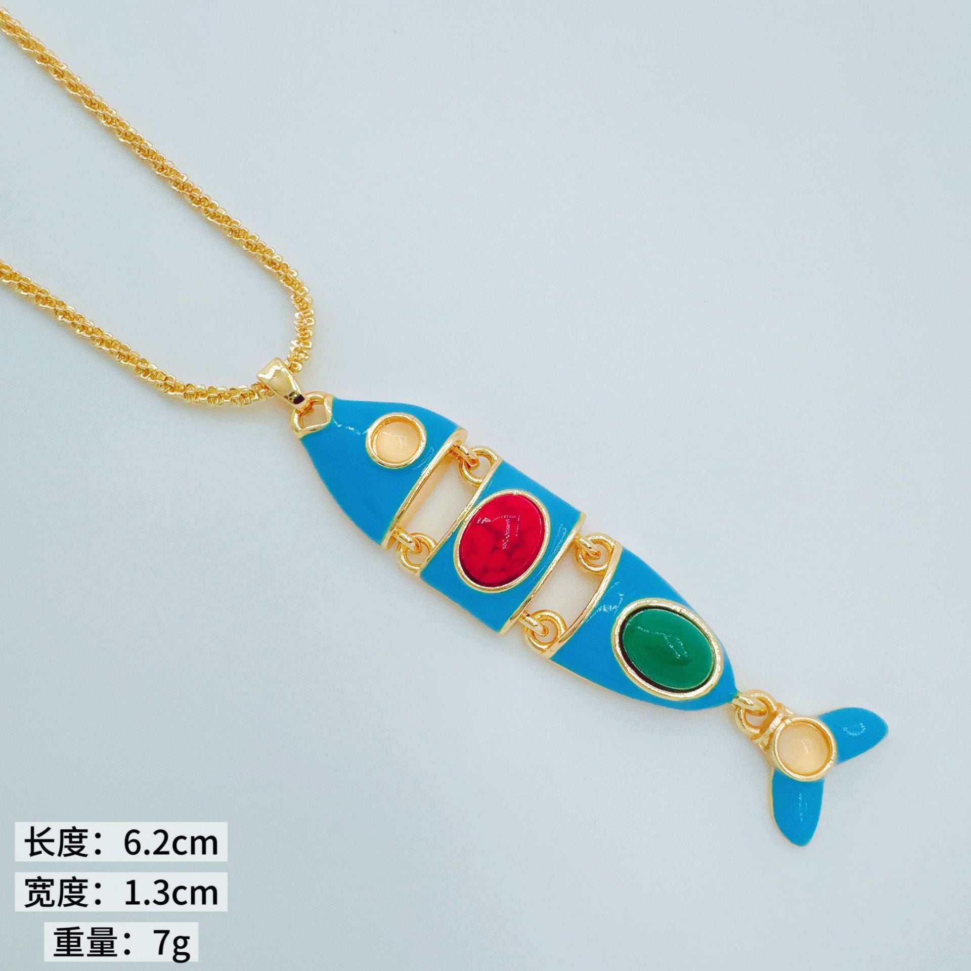 Wholesale Copper Koi Pendant Necklace Ocean Series Trendy Jewelry Accessory for Women
