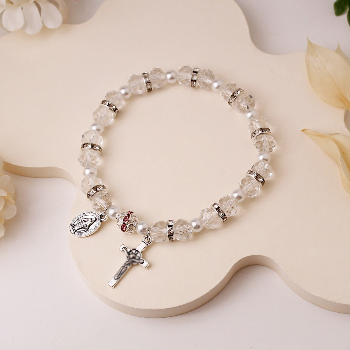 Wholesale Handmade Beaded cross  Crystal Bracelet